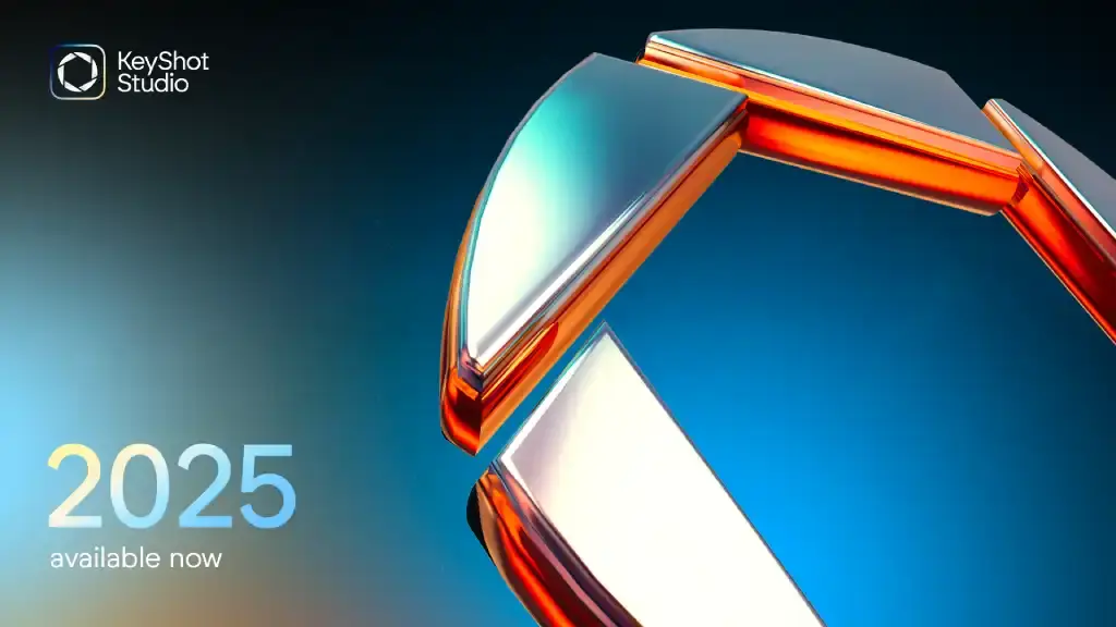 KeyShot real-time rendering window with a product model and material library