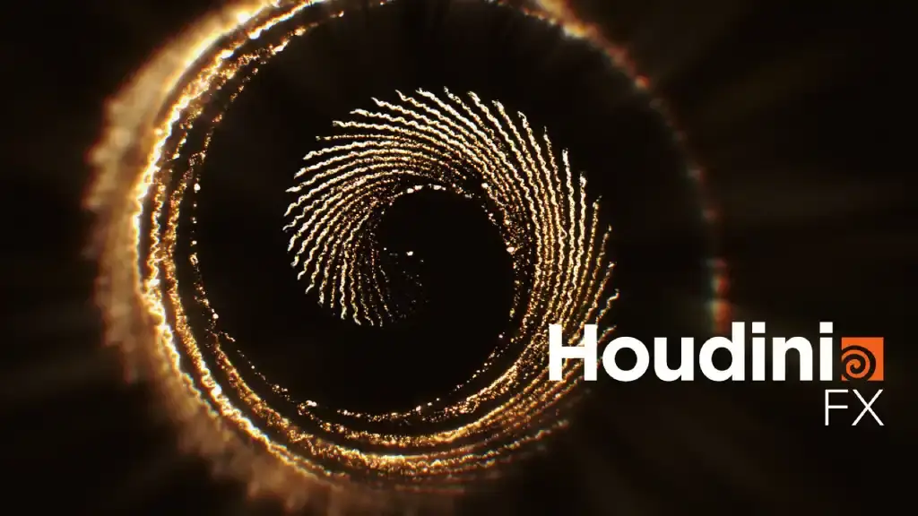 Houdini node graph showing a procedural setup for a product simulation