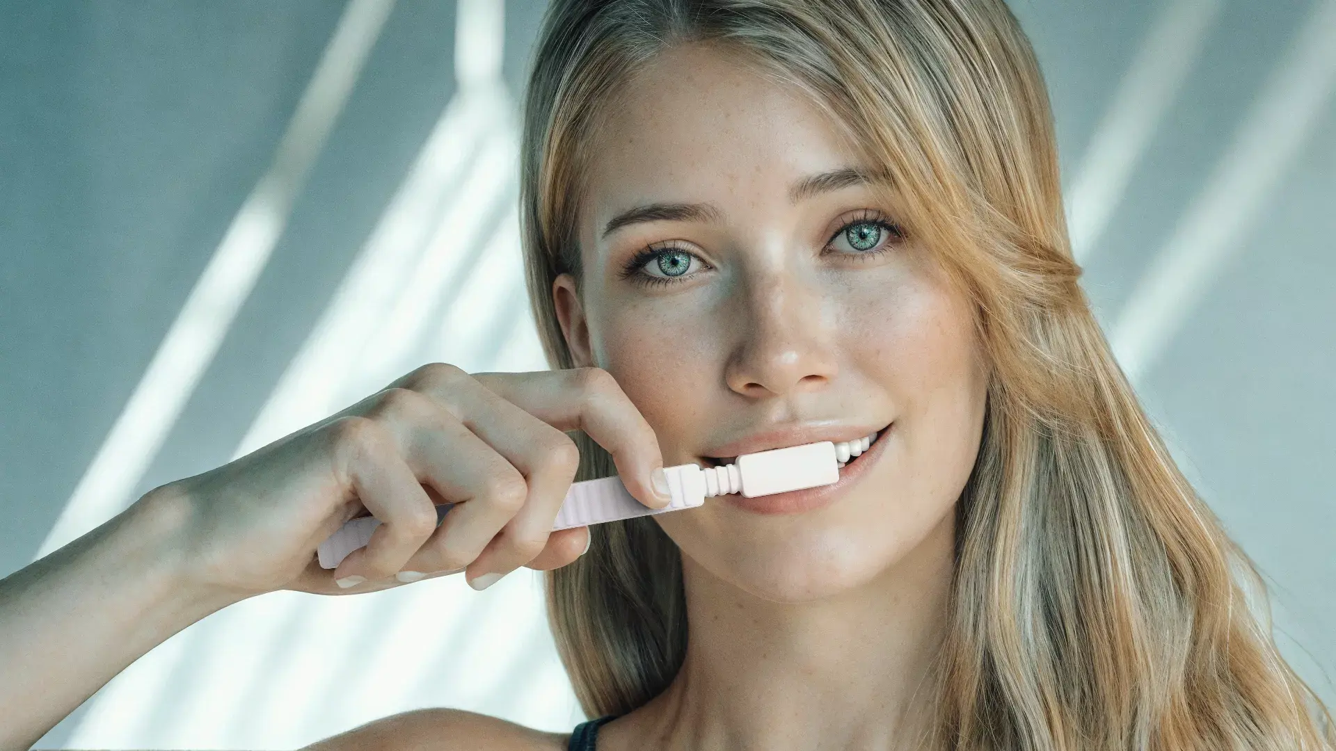 Same toothbrush campaign re-cast with a younger virtual model